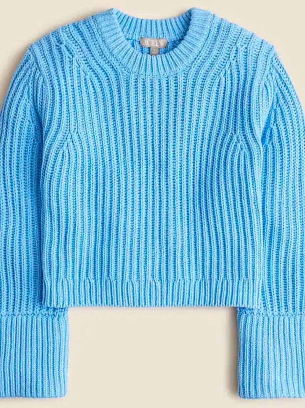 J. Crew Heritage cotton fisherman crewneck sweater in Light Cerulean Blue